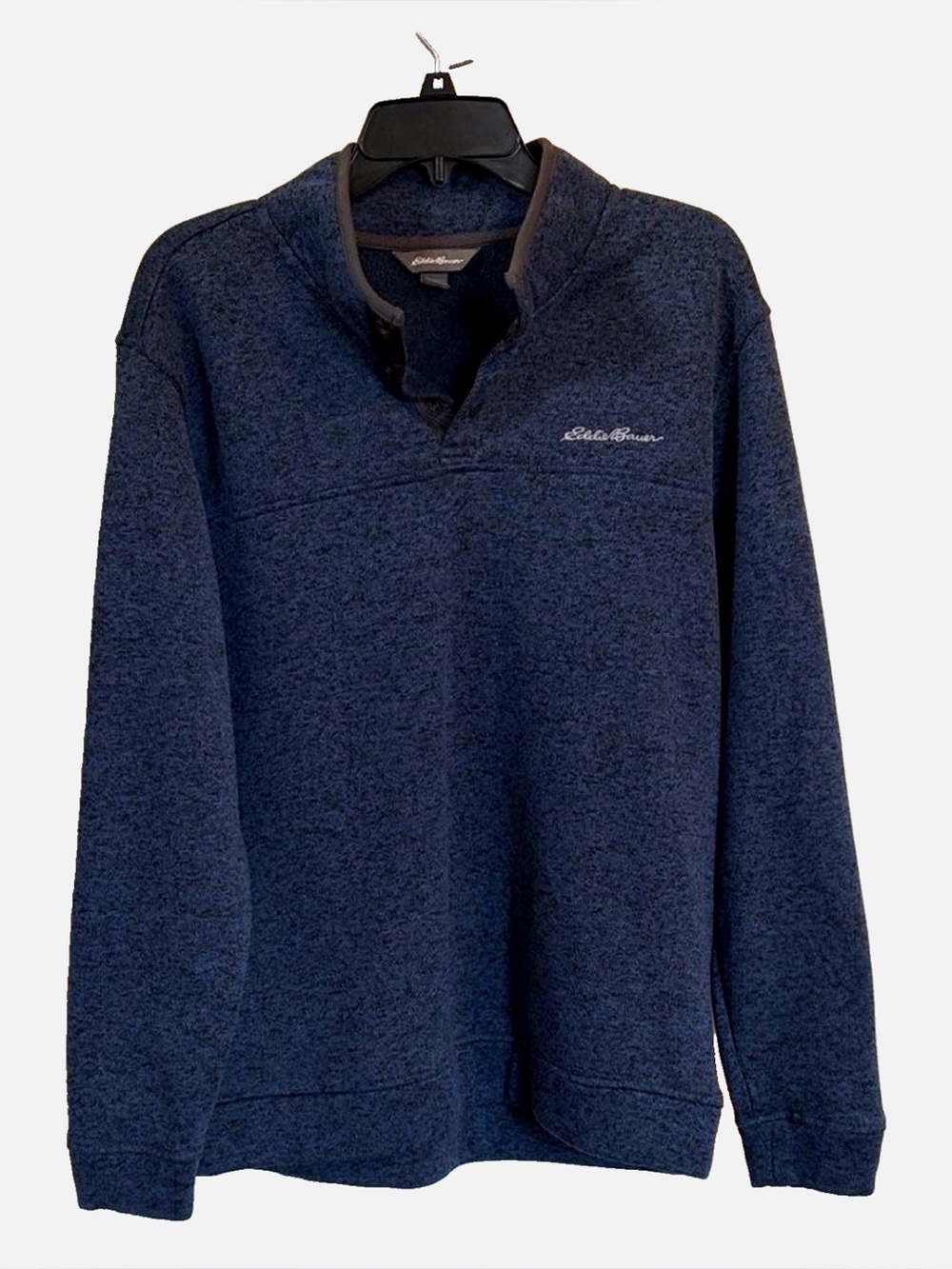 Eddie Bauer Radiator Fleece Snap Mock Pullover Men’s XL Blue Heather